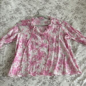 Counterparts Pink and White Floral Blouse